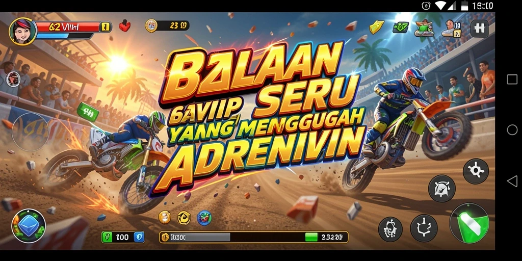 Gameplay Racing seru di 62VIP dengan lintasan menantang.