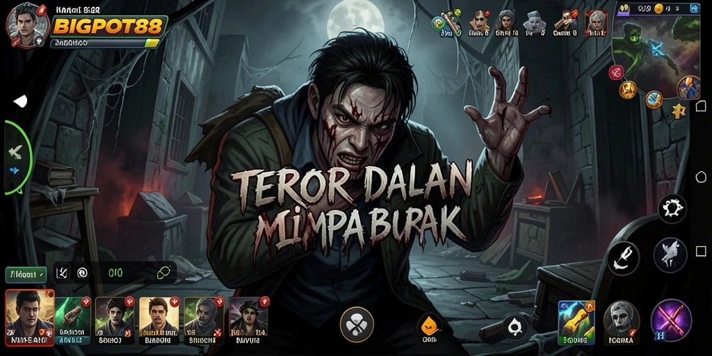 Tampilan menakutkan dari gameplay BIGPOT88 yang menciptakan suasana Horror mendalam.