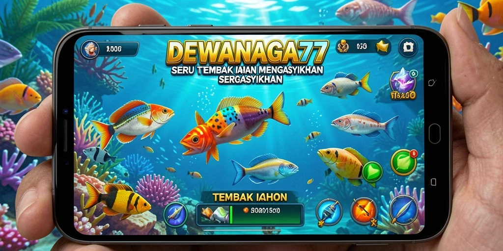 Tampilan gameplay Tembak Ikan dalam DEWANAGA77 yang memukau.