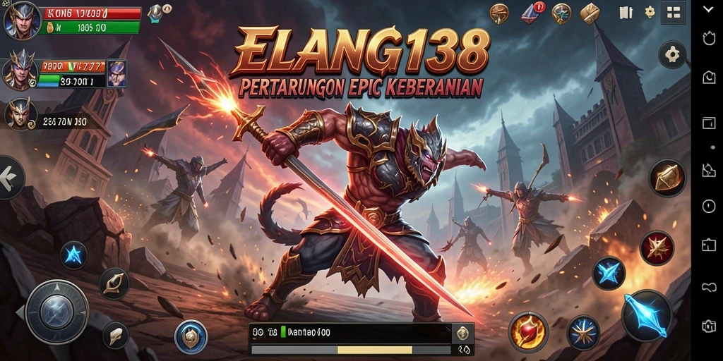Screen gameplay ELANG138 yang menampilkan pertarungan seru dan dinamis.