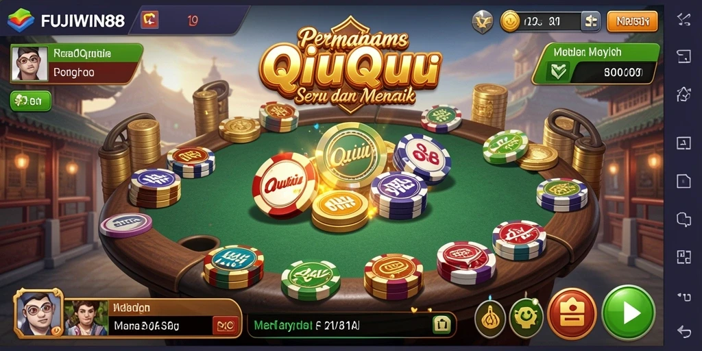 Tampilan gameplay QiuQiu yang seru dan menyenangkan di FUJIWIN88.