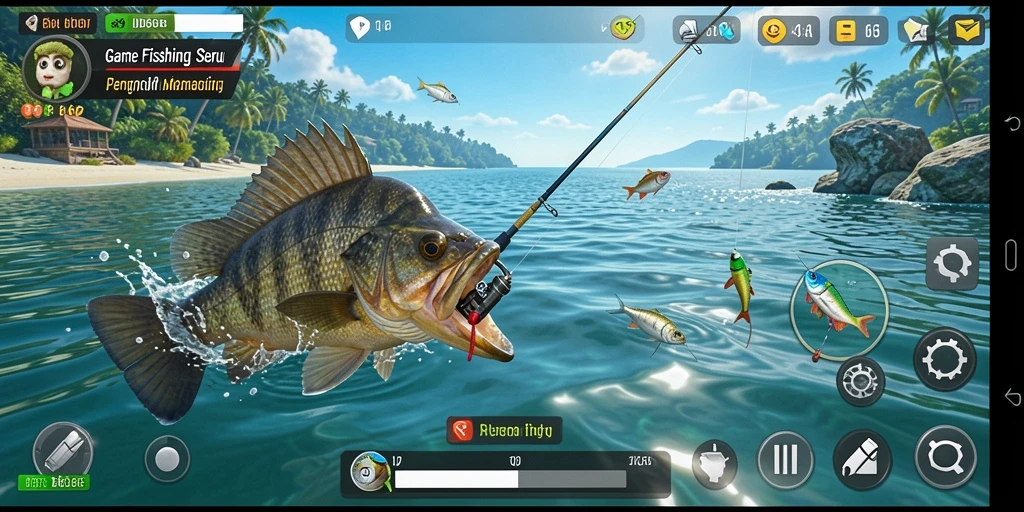 Gameplay memancing menakjubkan di ID66 dengan berbagai ikan.