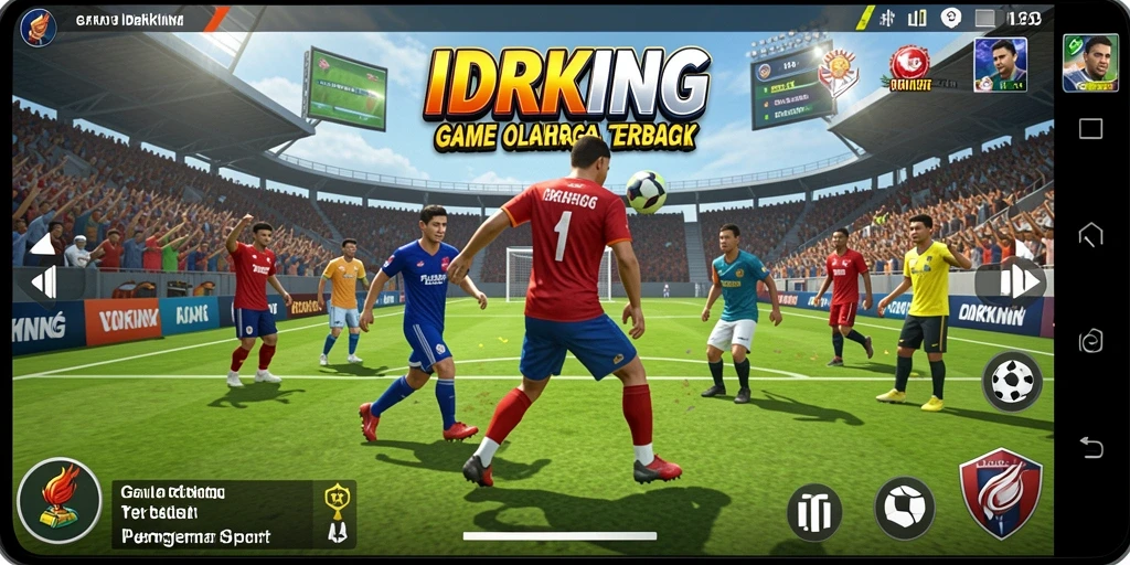 Screenshot utama menampilkan aksi seru dalam permainan olahraga IDRKING.