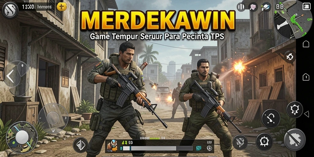 Tampilan seru dari gameplay MERDEKAWIN yang penuh aksi TPS.