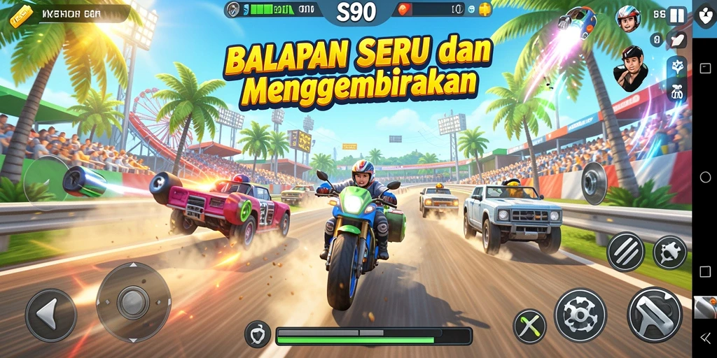 Gameplay S80 yang memikat dengan mobil balap berkecepatan tinggi.