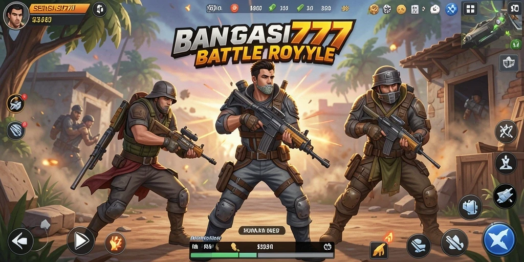 Tangkapan layar SENSASI777 menampilkan aksi Battle Royale yang mendebarkan.