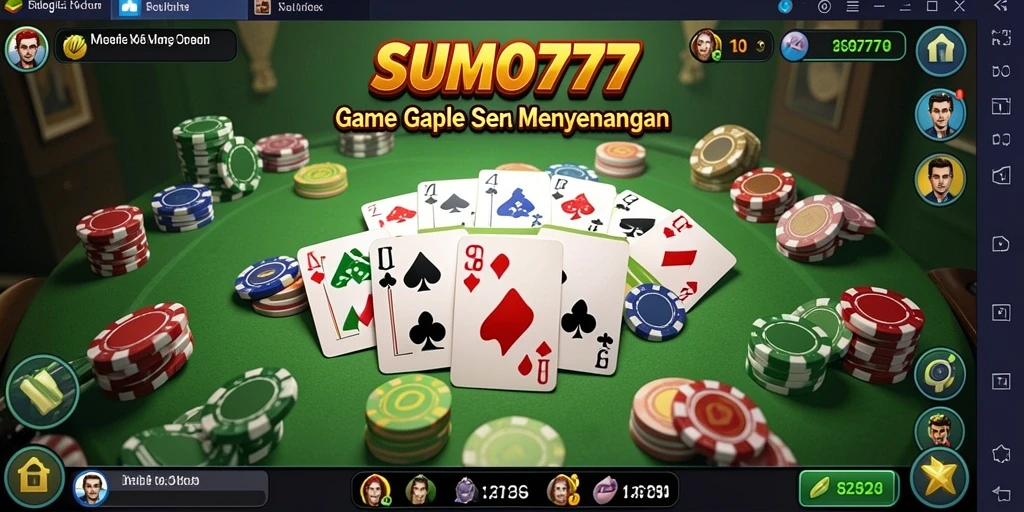 Tampilan gameplay SUMO777 yang seru dalam permainan Gaple.