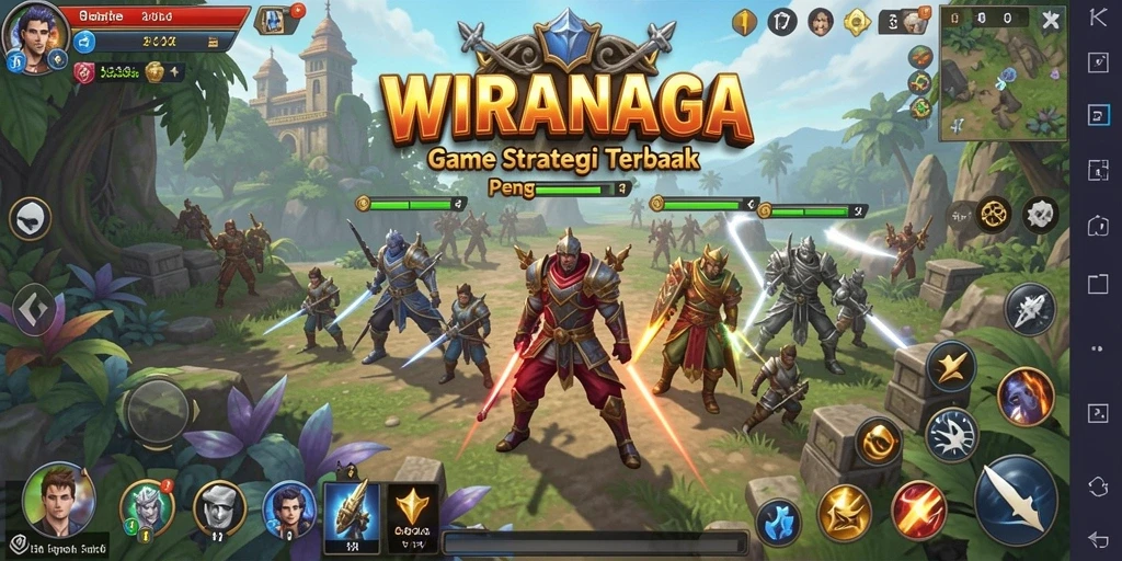 Tampilan utama gameplay WIRANAGA yang menarik dan strategis.